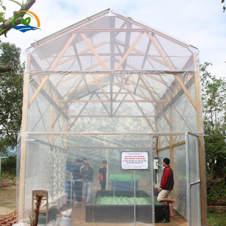 Hệ thống aquaponics trong nhà màng năng lượng mặt trời